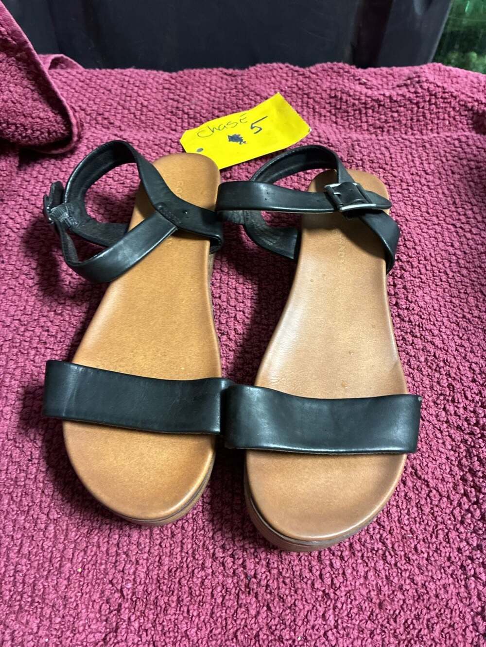 Rock & Candy by Zigi ASHEE Black Ankle Strap Wedge Sandals